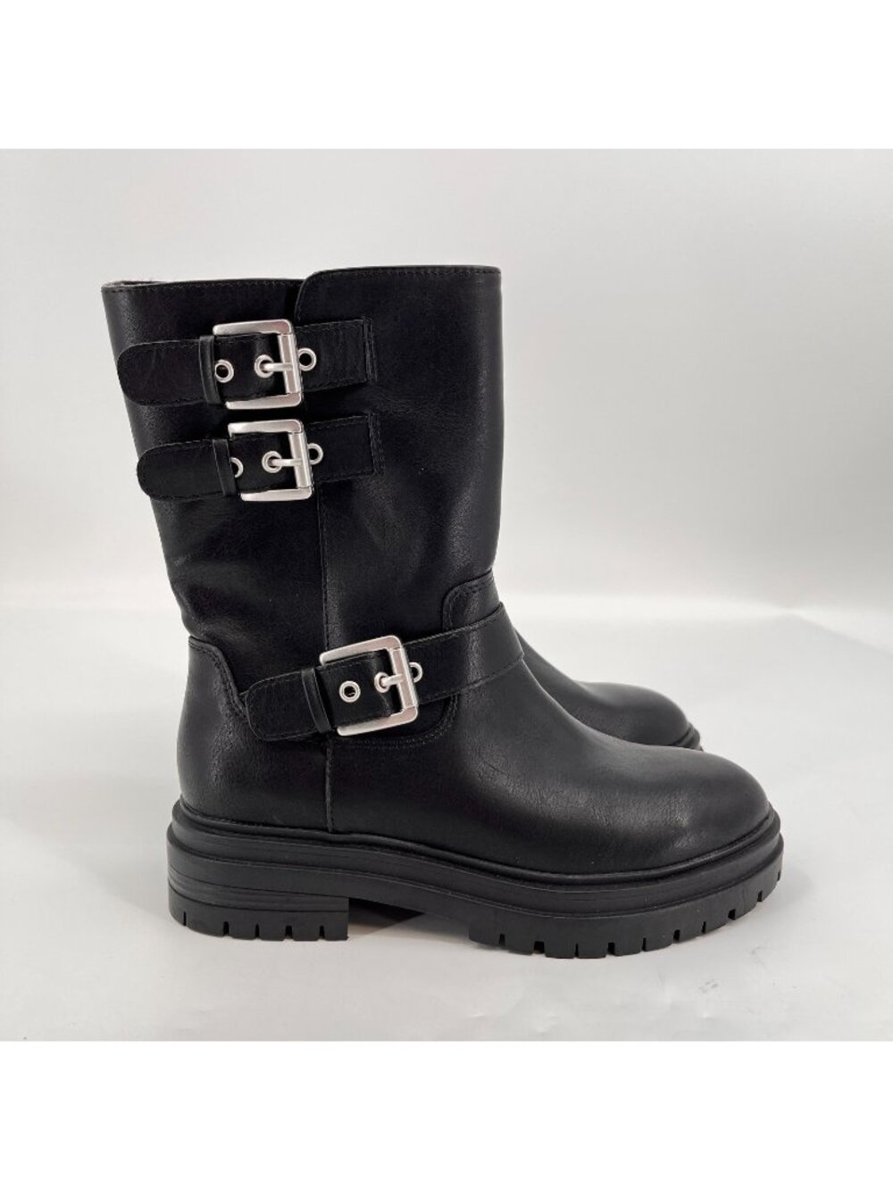 Sun + Stone Women's Onnyx Engineer Booties Size 6 M Black